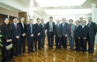 Group photo of CAS delegation and CUHK members: Prof. Zhang Yaping (7th from right); Prof. Joseph J.Y. Sung (7th from left); Prof. Jack C.Y. Cheng (6th from right); Prof. Henry N.S. Wong (6th from left); Prof. Chan Wai-Yee (4th from left); Prof. Fung Kwok-Pui (5th from left); Prof. Michael S.C. Tam (1st from right), Prof. Nelson L.S. Tang (2nd from left) and Ms. Wing Wong, Director of Academic Links (China) (1st from left)